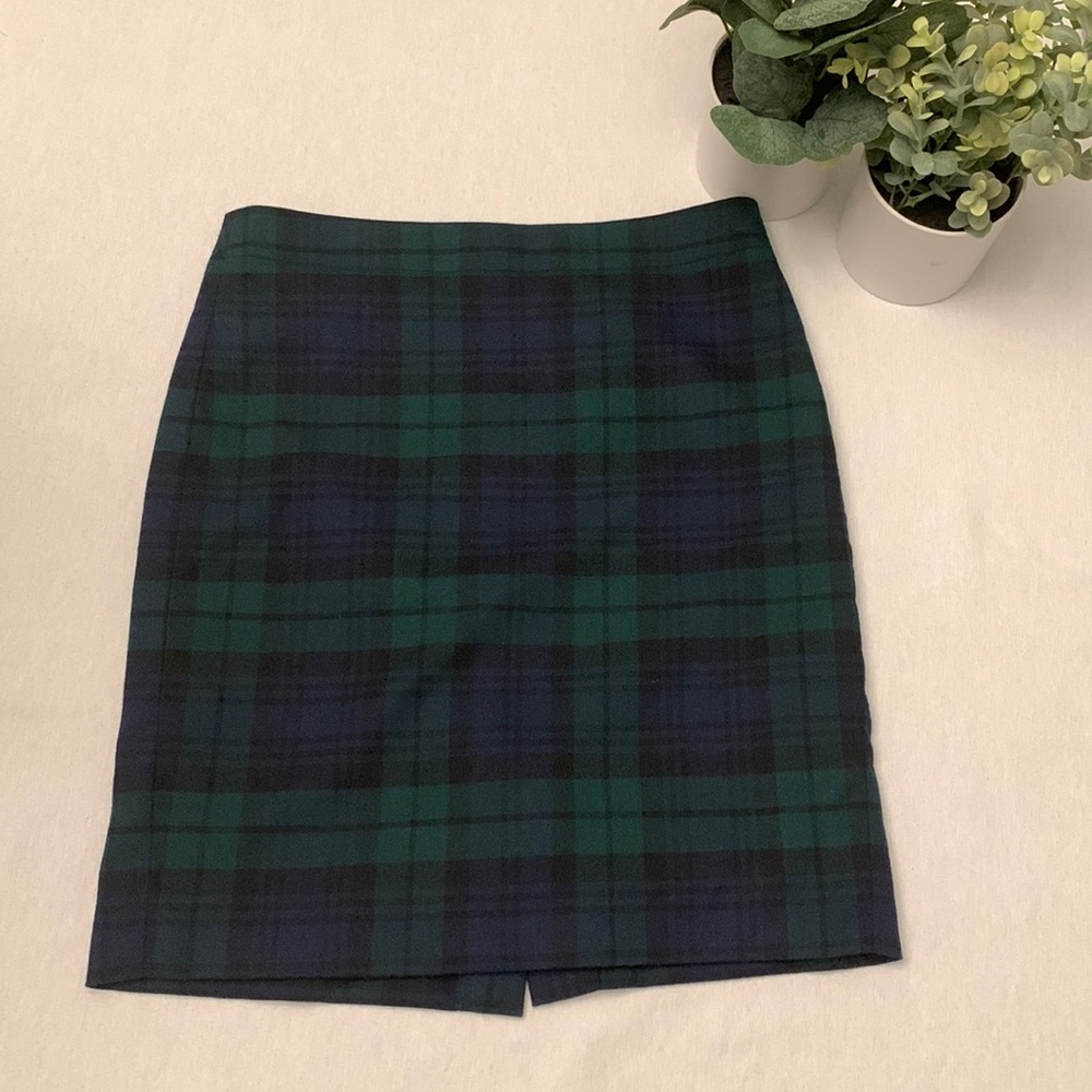 J Crew Plaid Pencil Skirt 2P